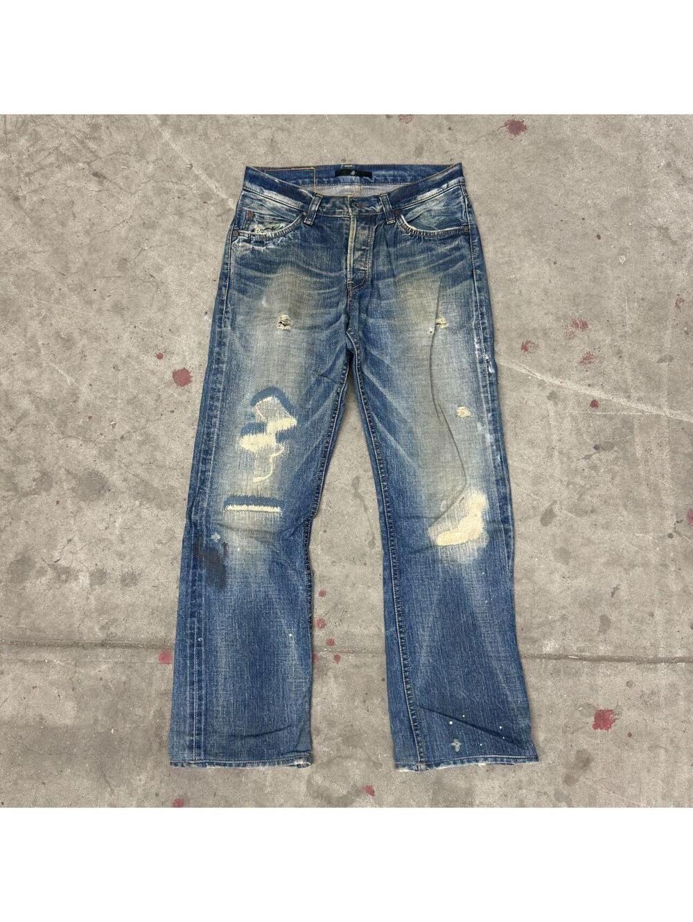 Vintage Y2K Ultra Low Rise Jeans Faded Mud Wash Japanese Johnbull